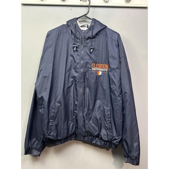 Clemson Tigers Jacket Mens Large Gray NCAA College Football Hooded Charles River - Picture 1 of 9